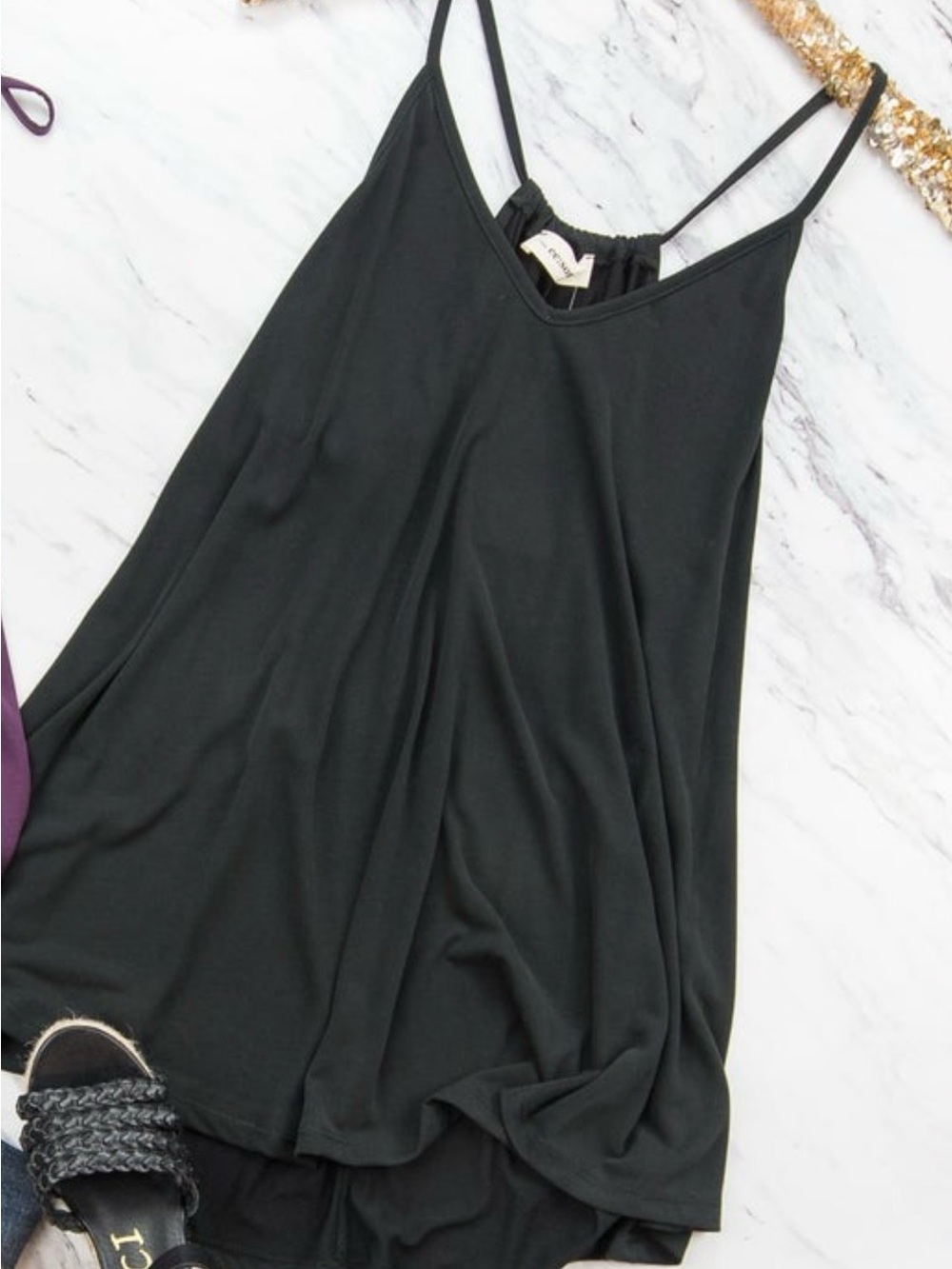 eesome Black Spaghetti Strap tank